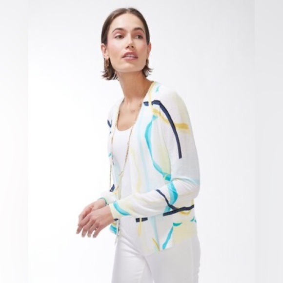 Chicos The Summer Romance Abstract Cardigan 2Xl - Picture 3 of 12